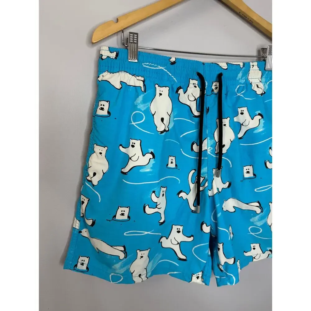 Vilebrequin Men's Moorea Bears on Ice Swim Trunk Blue Men's XL